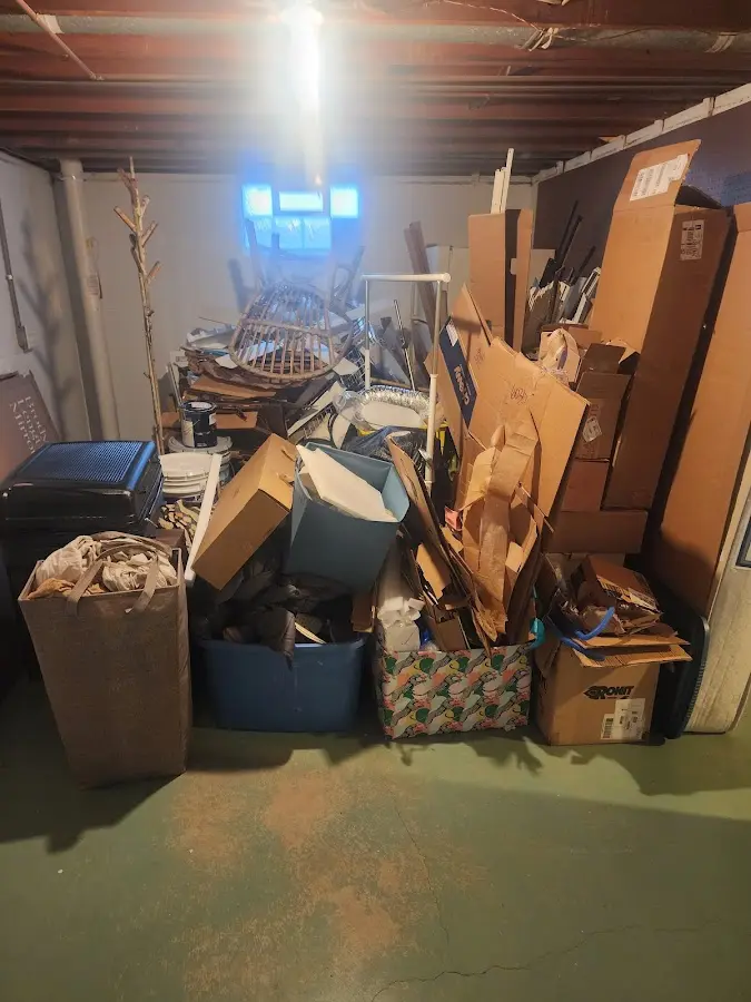 Roll-off dumpster container at job site for 4 Yard Dumpster Rental in Frackville